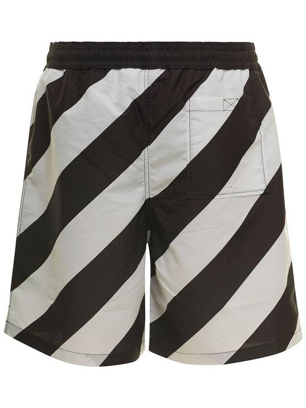 Graphic Striped Swim Shorts Black - OFF WHITE - BALAAN 3