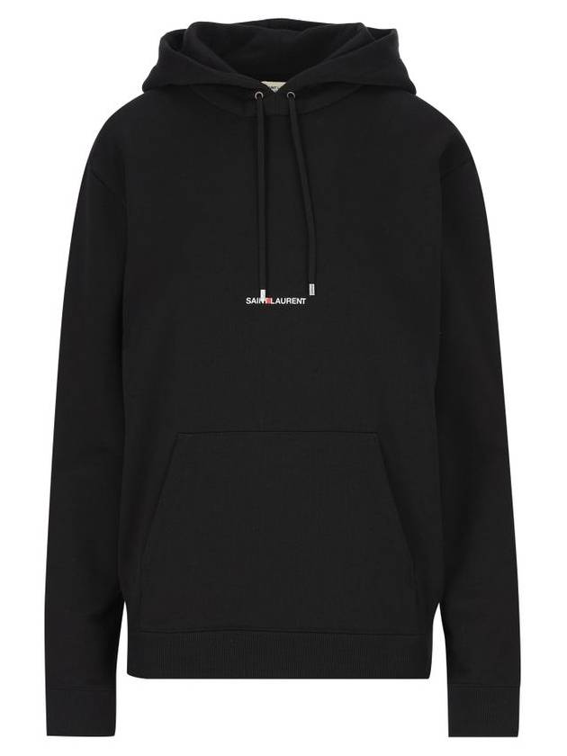 Signature Logo Hooded Top Black - SAINT LAURENT - BALAAN 2