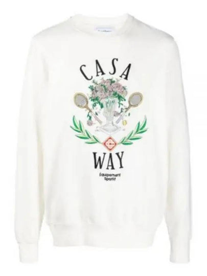 Men's Casa Way Cotton Sweatshirt White - CASABLANCA - BALAAN 2