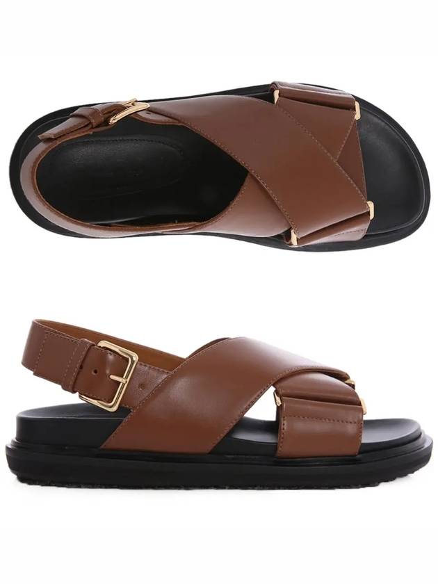 Fussbett Leather Sandals Brown - MARNI - BALAAN 3