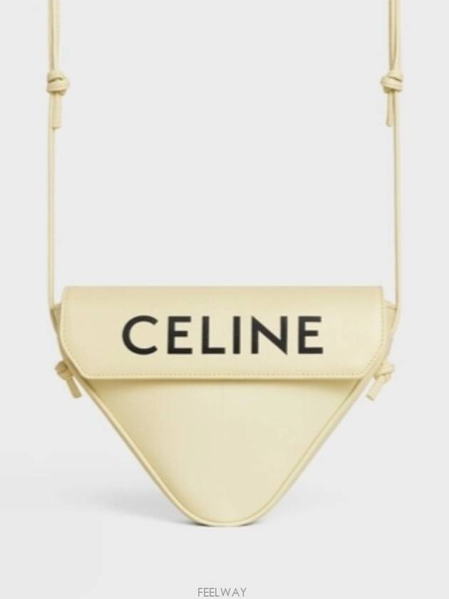 Logo Leather Triangle Cross Bag Pale Yellow - CELINE - BALAAN 2