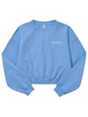 Women's Crop Logo Cotton Sweatshirt Blue - SPORTY & RICH - BALAAN 2