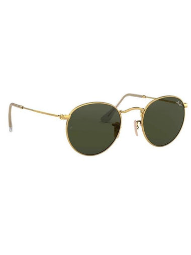 Eyewear Round Metal Sunglasses Green Gold - RAY-BAN - BALAAN 1