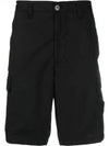 Men's Logo Patch Cargo Shorts Black - STONE ISLAND - BALAAN 1