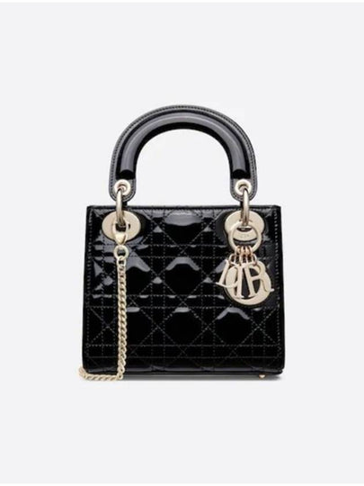 Lady Patent Cannage Chain Small Tote Bag Black - DIOR - BALAAN 2