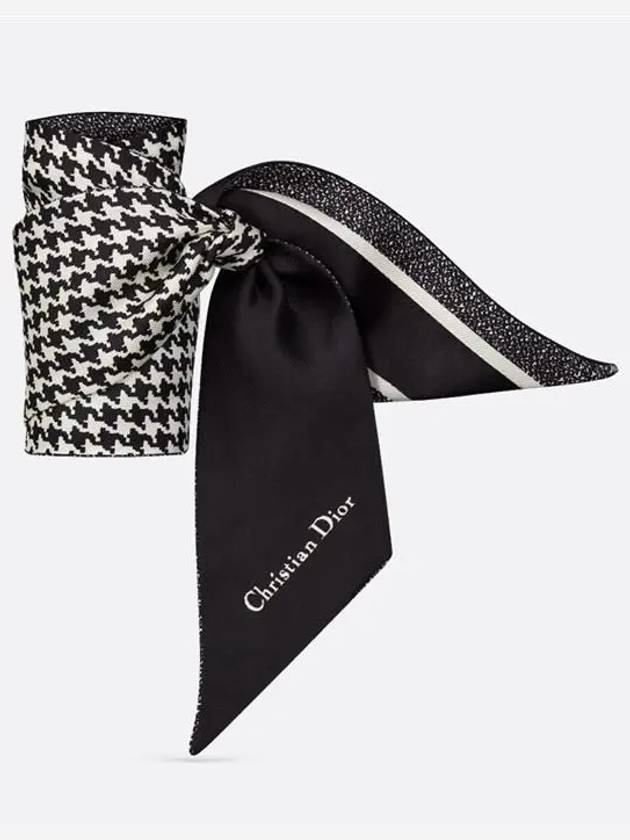 30 Montaigne Micha Silk Twill Scarf Black White - DIOR - BALAAN 3