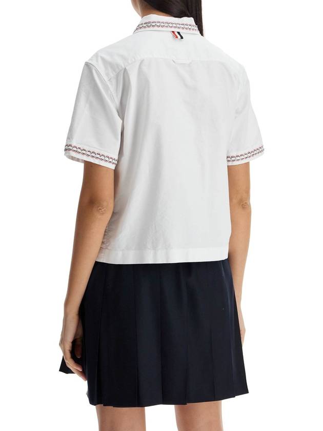 cropped oxford shirt for women - THOM BROWNE - BALAAN 3