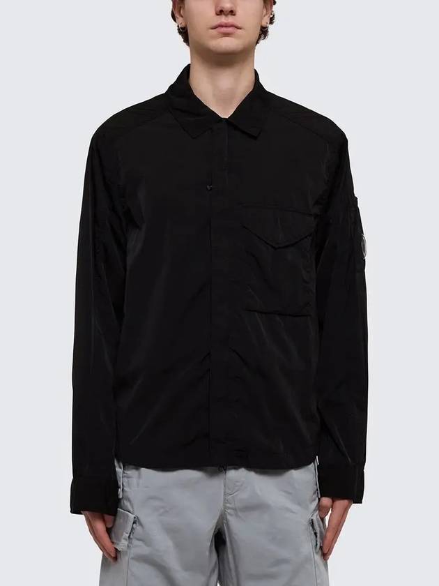 Men's Chrome R Over Shirt Zip Up Jacket Black - CP COMPANY - BALAAN 3