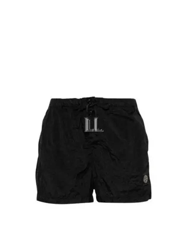 Slim Fit Nylon Swim Shorts Black - STONE ISLAND - BALAAN 2