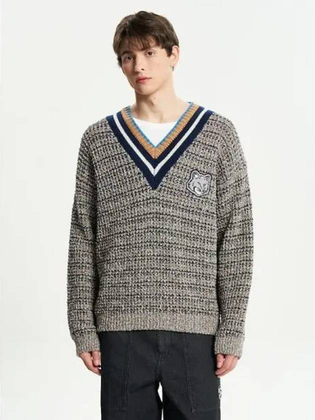 Men s Bold Foxhead Craft Comfort Sweatshirt Black White Beige Domestic Product - MAISON KITSUNE - BALAAN 1