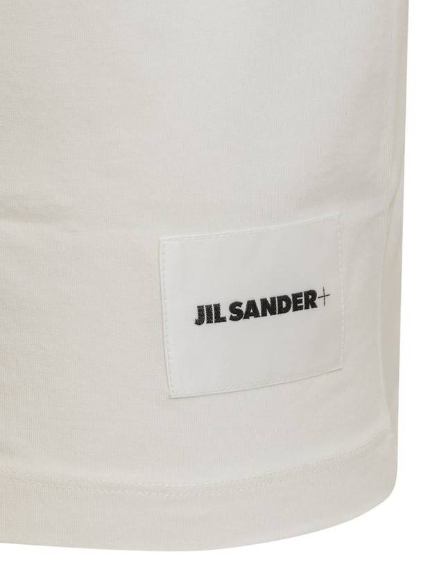 Logo Patch Cotton Short Sleeve T-Shirt 3 Pack White - JIL SANDER - BALAAN 5