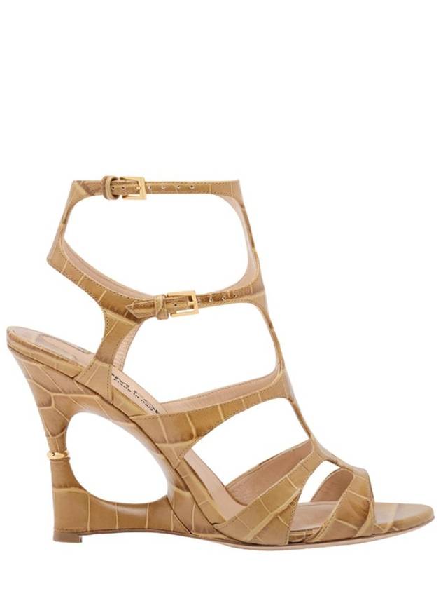 Tom Ford Paradis Cage Sandal In Polished Crocodile Leather - TOM FORD - BALAAN 1