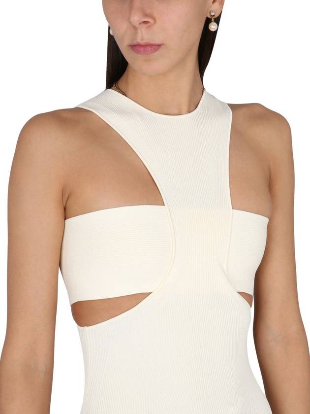 midi dress 734602 Q1A479004 IVORY - ALEXANDER MCQUEEN - BALAAN 5