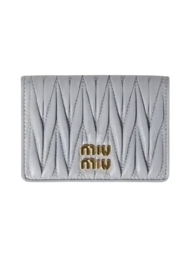 Matelasse Nappa Leather Card Wallet Grey - MIU MIU - BALAAN 2