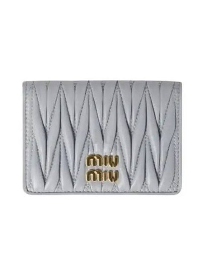 Matelasse Nappa Leather Card Wallet Grey - MIU MIU - BALAAN 2