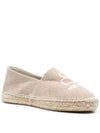 Canae Embroidered Logo Canvas Espadrilles Beige - ISABEL MARANT - BALAAN.