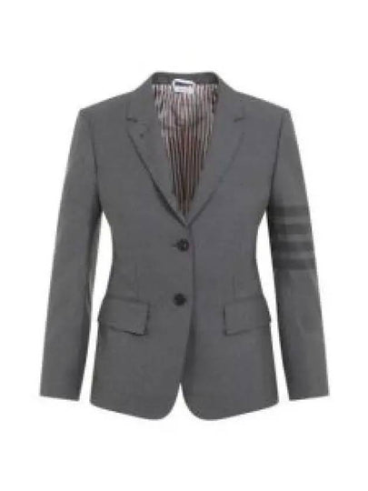 Women's Diagonal Stripe Single Breasted Wool Blazer Jacket Grey - THOM BROWNE - BALAAN 2