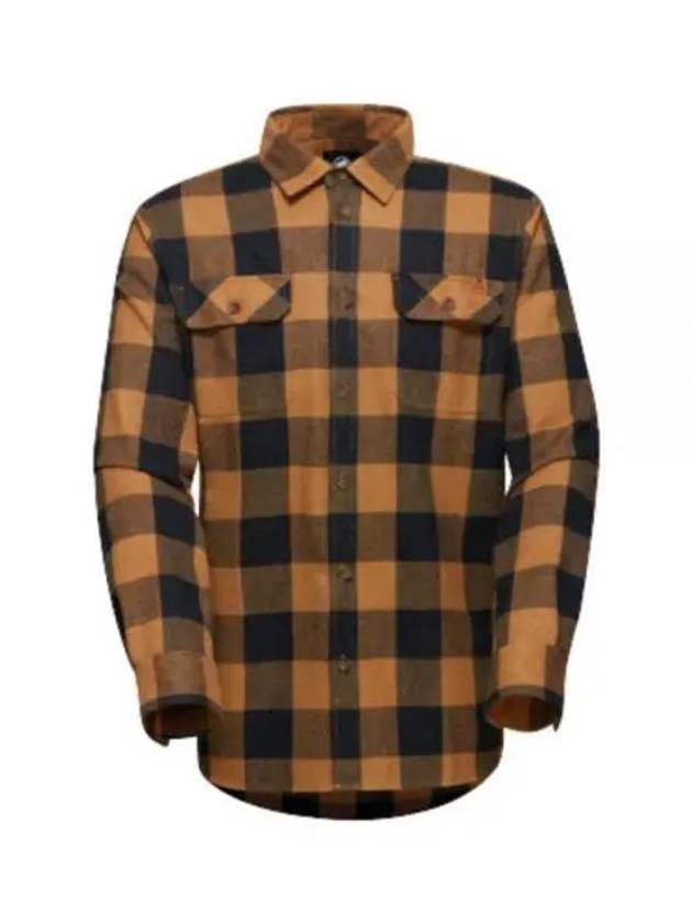 Tamaro Gingham Check Long Sleeve Shirt Orange - MAMMUT - BALAAN 1