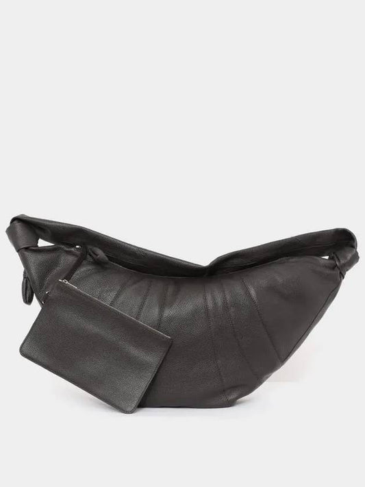 Large Croissant Leather Cross Bag Dark Chocolate - LEMAIRE - BALAAN 2