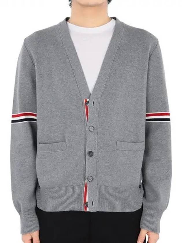 Men s Milanese Stitch Armband Cardigan Gray MKC310A Y3007 055 1136768 - THOM BROWNE - BALAAN 1