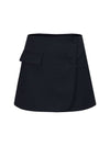 TAILORED MINI WRAP SKIRT_BLACK NAVY - UNMUTE - BALAAN 7