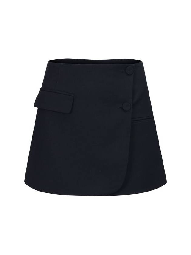 TAILORED MINI WRAP SKIRT_BLACK NAVY - UNMUTE - BALAAN 7