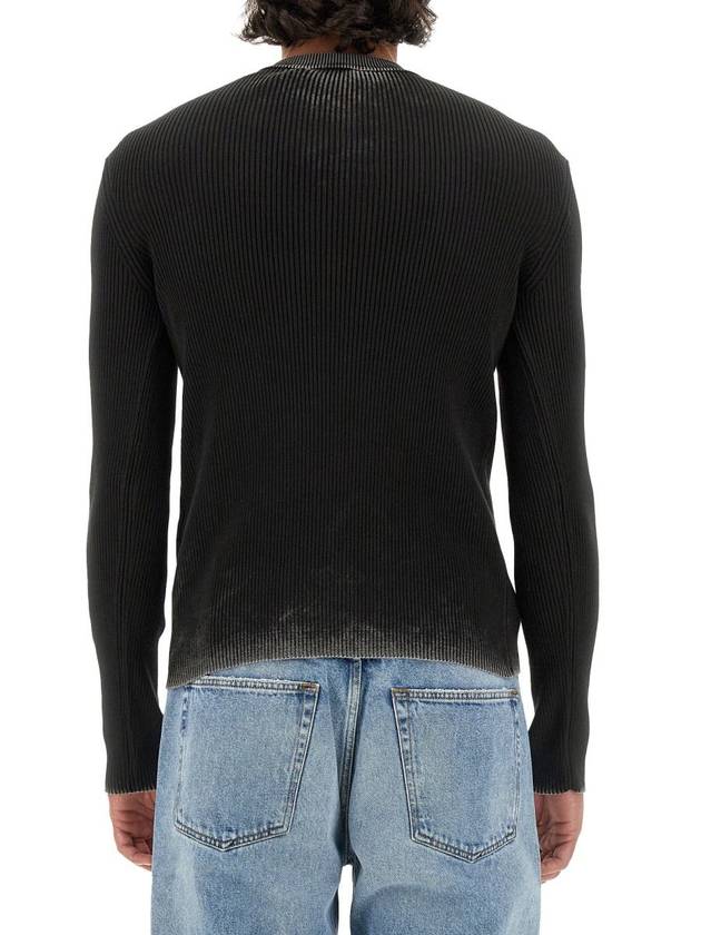 K Darin Logo Detail Knit Top Black - DIESEL - BALAAN 4