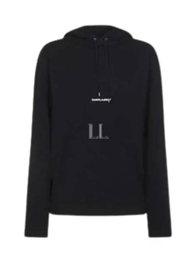 Signature Logo Hooded Top Black - SAINT LAURENT - BALAAN 2