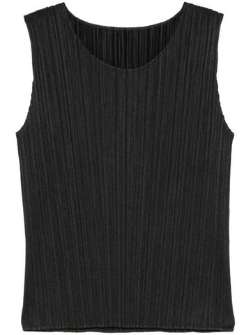 Women's Pleated Basic Sleeveless Black - ISSEY MIYAKE - BALAAN 1