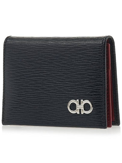 Ferragamo Men's Double Gancini Decorated Bifold Wallet 66 A062 NERO RED 0685948 - SALVATORE FERRAGAMO - BALAAN 2