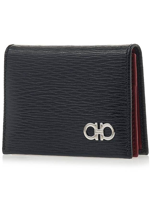 Ferragamo Men s Double Gancini Half Wallet 66 A062 NERO RED 0685948 - SALVATORE FERRAGAMO - BALAAN 2