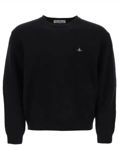 ORB Embroidered Crew Neck Knit Top Black - VIVIENNE WESTWOOD - BALAAN 2