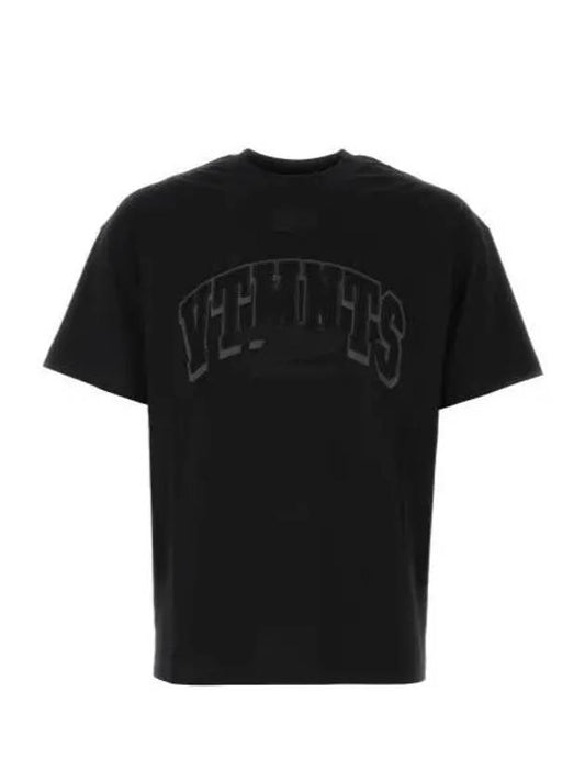 Vetements VTMNTS Embroidered Logo Patch Short Sleeve Black VL16TR500B - VETEMENTS - BALAAN 1