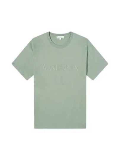 Embroidered Logo Cotton Short Sleeve T-Shirt Green - JW ANDERSON - BALAAN 2