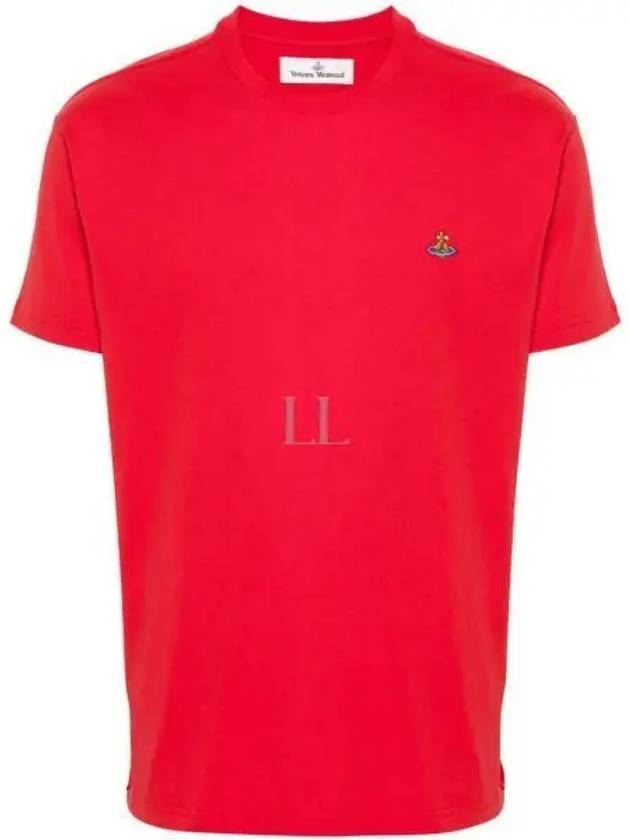 ORB Logo Cotton Short Sleeve T-Shirt Red - VIVIENNE WESTWOOD - BALAAN 2