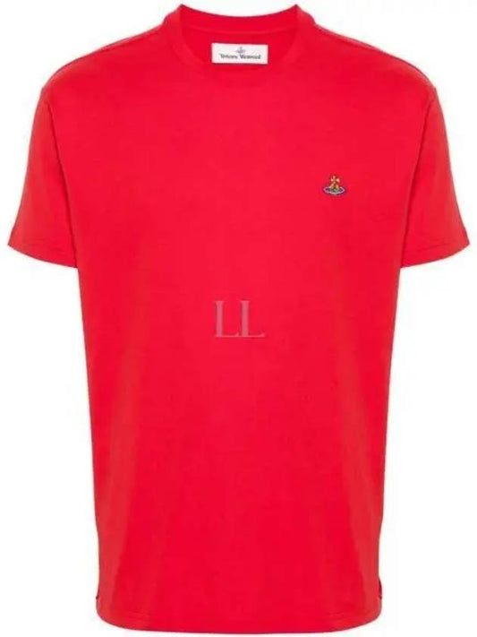 ORB Logo Cotton Short Sleeve T-Shirt Red - VIVIENNE WESTWOOD - BALAAN 2