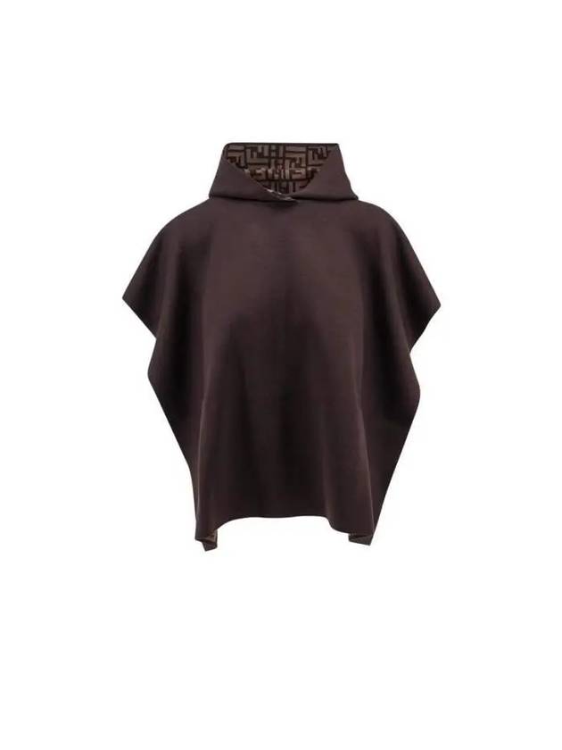 Wool Poncho Brown - FENDI - BALAAN 2