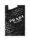 Raffia Logo Tote Bag Black - PRADA - BALAAN 5