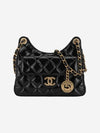 Small hobo bag shiny crumbled calfskin gold metal black AS3710 B09746 94305 - CHANEL - BALAAN 1