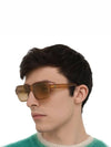 Sunglasses ML0199 57G square translucent horn rim mirror - MONCLER - BALAAN 1