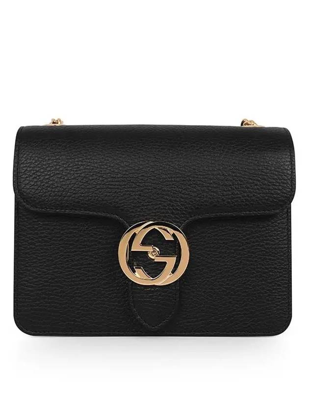 Interlocking GG Chain Small Cross Bag Black - GUCCI - BALAAN 3