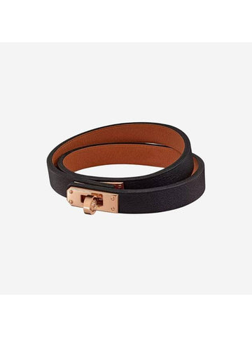 Mini Kelly Double Tour Bracelet Noir - HERMES - BALAAN 1