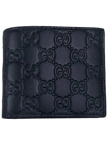 Signature Cima Half Wallet 779836 CWC1N 4009 Dark Navy - GUCCI - BALAAN 1