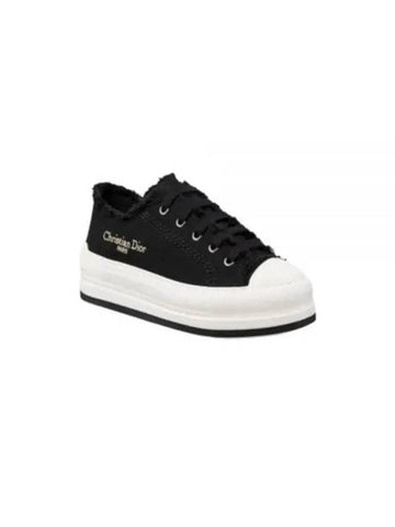 Walk'n Platform Cotton Canvas Low Top Sneakers Black - DIOR - BALAAN 1