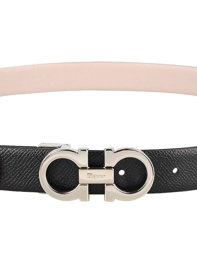 Salvatore Double Gancini Reversible Belt Beige - SALVATORE FERRAGAMO - BALAAN.