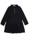 Moncler Baby Collar Long Sleeve Dress Navy - MONCLER - BALAAN 1