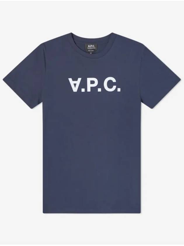 VPC Logo Organic Cotton Short Sleeve T-Shirt Navy - A.P.C. - BALAAN 2