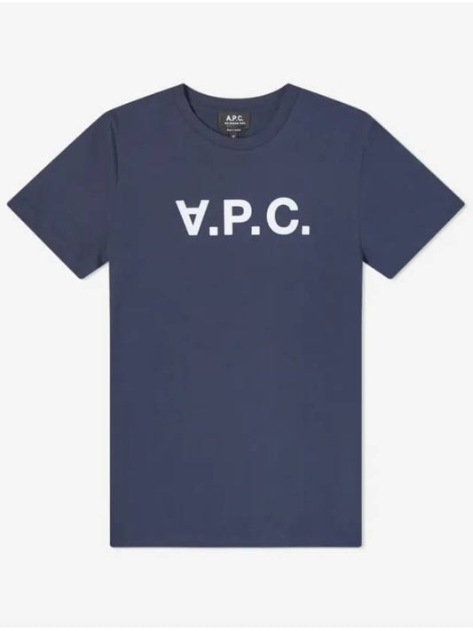 VPC Logo Organic Cotton Short Sleeve T-Shirt Navy - A.P.C. - BALAAN 2