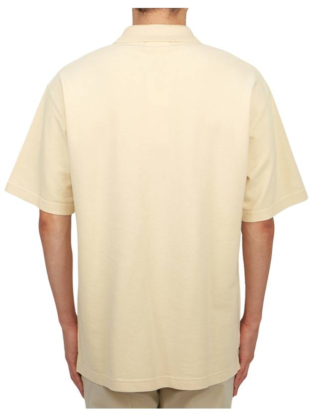 Bold Fox Head Patch Oversized Polo Shirt Beige - MAISON KITSUNE - BALAAN 4