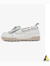 Women's Vitello Calf Kilt Boat Loafer White - THOM BROWNE - BALAAN 2